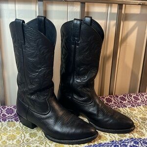 Ariat Heritage R Toe Western Cowboy Black Leather Boots